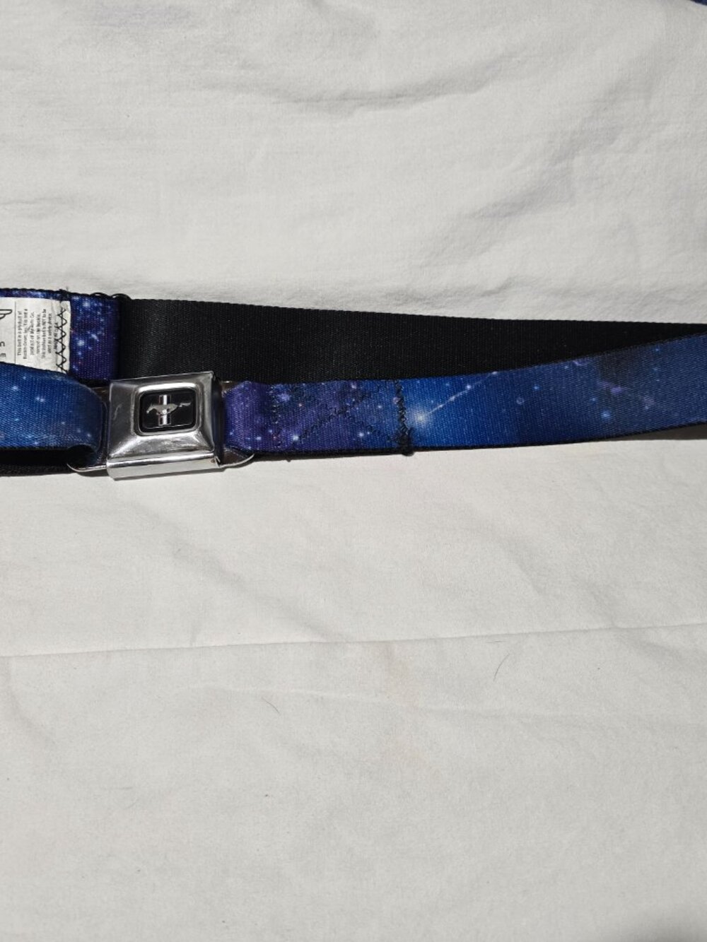 Buckle-Down Ford Mustang Seatbelt Belt Galaxy Space Print TRW RCF-67